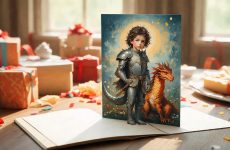 Как выбрать детскую открытку с юным рыцарем и драконом для праздника и поздравления